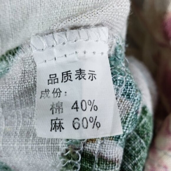 POU DOU DOU Vingt-Trois Japan Hemp/Cotton Woven Floral Print Tunic Top size M - Picture 11 of 13